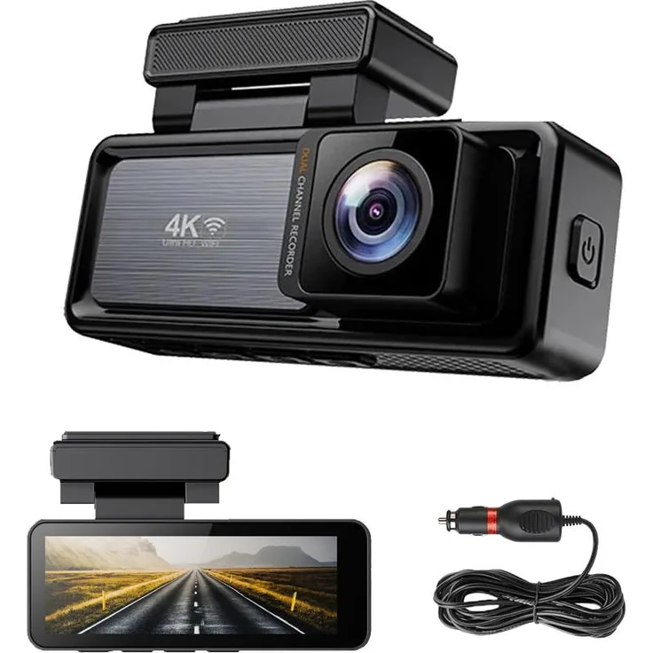 TEKOO 4K Ultra HD Dashcam, 2160P Autokamera mit WiFi, 3,2 Zoll IPS Display und WDR Technologie
