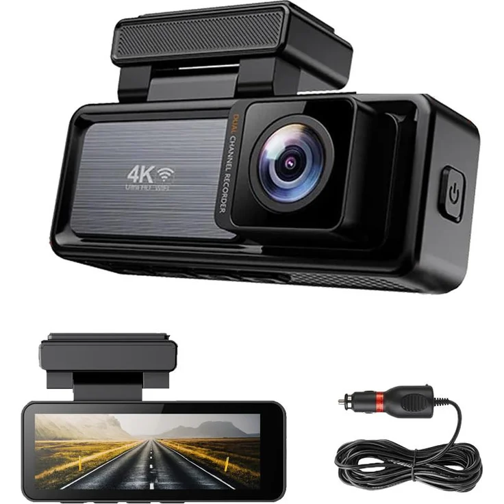 TEKOO 4K Ultra HD Dashcam, 2160P Autokamera mit WiFi, 3,2 Zoll IPS Display und WDR Technologie