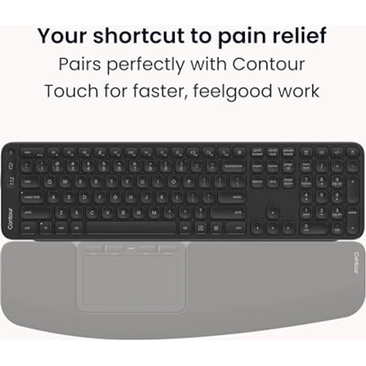 Contour Balance Full-Size Tastatur DE-Layout, kabellos, ergonomisches Design zur Reduzierung von Verspannungen – Bild 8