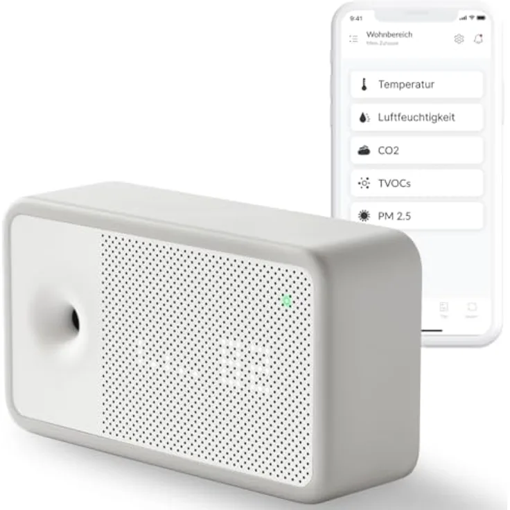 AWAIR Element Luftqualität Messgerät, CO2 Sensor, VOC Messgerät, Raumluft Monitor, Smarter Luftqualitätsmonitor für Zuhause, Feinstaub- und Schadstoffmessgerät, weiß