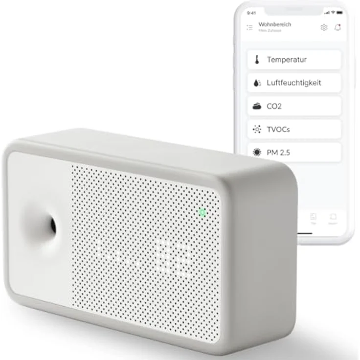 AWAIR Element Luftqualität Messgerät, CO2 Sensor, VOC Messgerät, Raumluft Monitor, Smarter Luftqualitätsmonitor für Zuhause, Feinstaub- und Schadstoffmessgerät, weiß – Bild 1