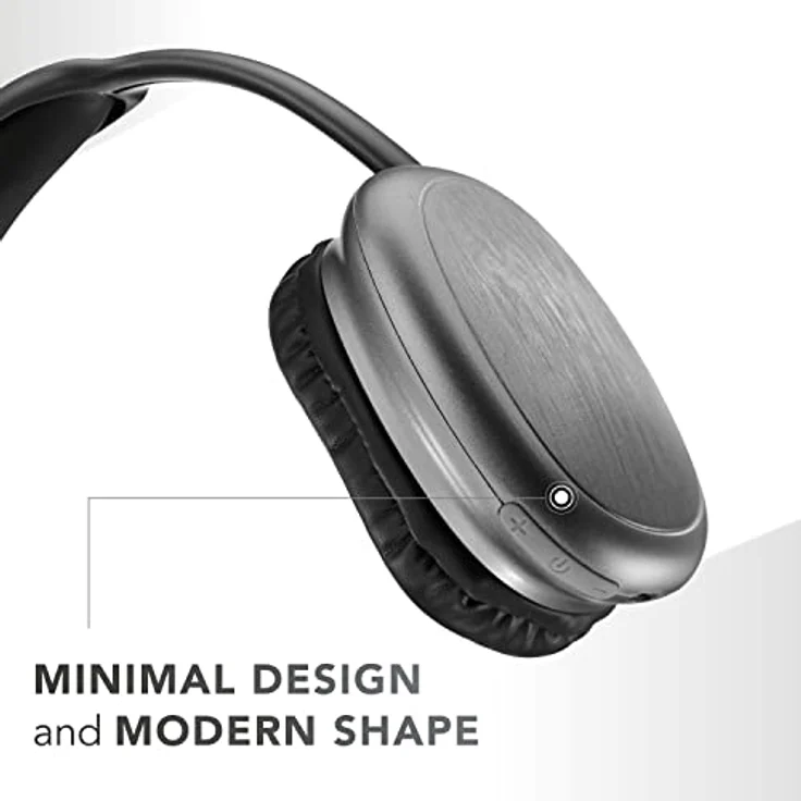 Music Sound | Bluetooth-Kopfhörer MAXI2 | Kopfhörer Around Ear Bluetooth 5.0 - Play Time 22h - Charging 1,5h - Integriertes Mikrofon - Bedienelemente am Pavillon und verstellbarem Kopfband, Schwarz – Bild 4