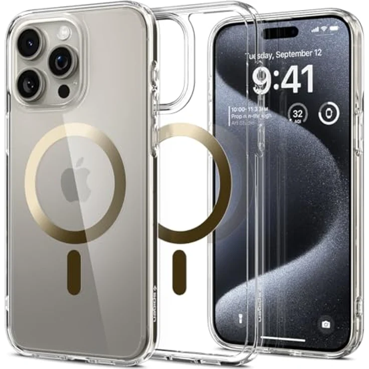 Spigen Ultra Hybrid MagFit Hülle [Anti-Yellowing] für iPhone 15 Pro -Gold – Bild 1