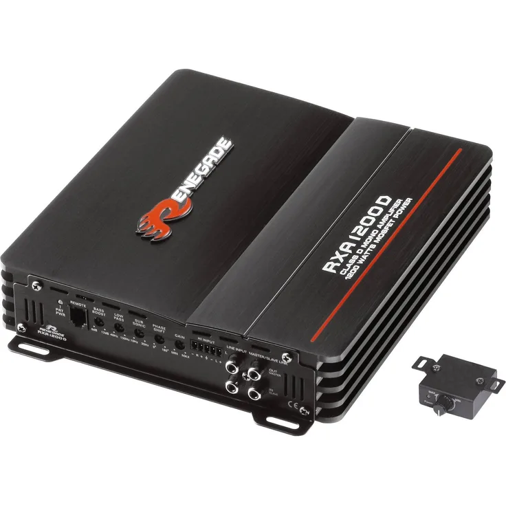 Renegade RXA1200D Monoblock Endstufe Verstärker 1-Kanal, Class D Digital, 1200 Watt Max., Schwarz