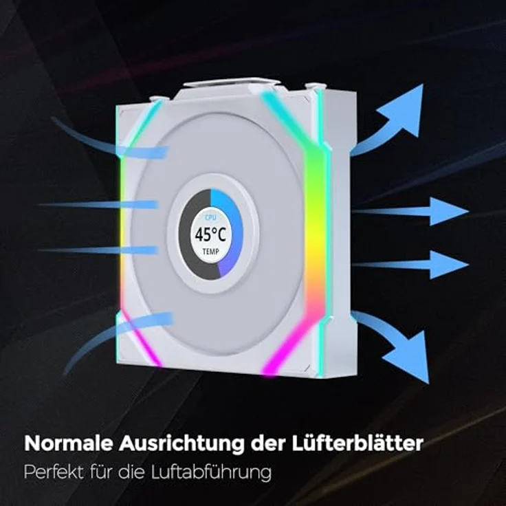 Lian Li UNI FAN SL Wireless LCD Lüfter, ARGB, PWM, 3er-Pack - 120 mm, weiß, leistungsstark und vibrationsarm – Bild 2