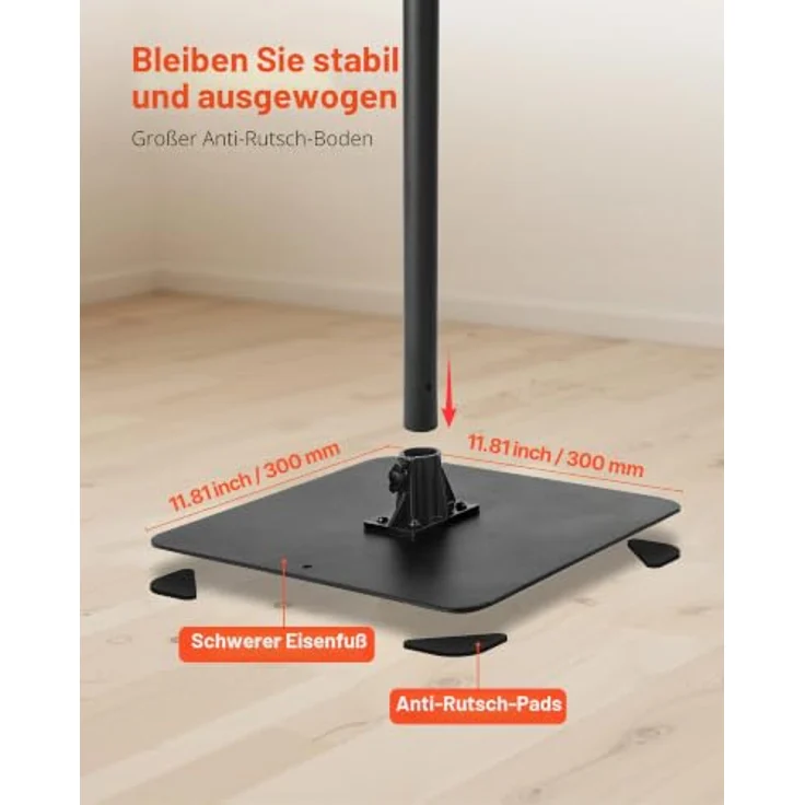 VEVOR Projektorständer, höhenverstellbar 72-157 cm, 360° drehbar, für Beamer, tragbar und stabil mit großer Ablagefläche 30 x 40 cm – Bild 5