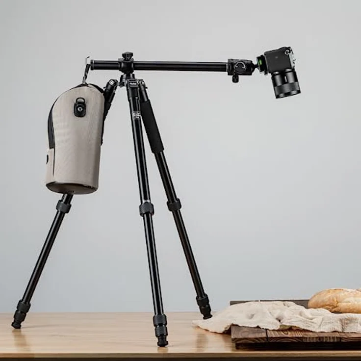Rollei C5I MAKRO PRO I Carbon Stativ I Schwarz I 3D-Kugelkopf I Einbeinstativ I Smartphone-Halterung I Schnellwechselplatte I 90° drehbare Mittelsäule – Bild 3
