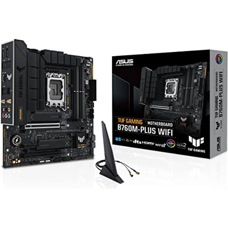ASUS TUF GAMING B760M-PLUS WIFI Mainboard Sockel Intel LGA 1700 (Intel B760, mATX, DDR5 Speicher, PCIe 5.0, 2x M.2, WiFi 6, Thunderbolt 4, Aura Sync) – Bild 1