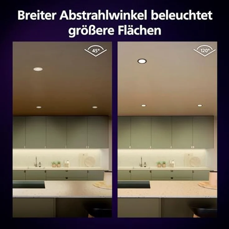PHILIPS Hue White & Color Ambience Slim Recessed, 90mm 3er Pack, Smarter Deckenspot mit kalt-warmweißem Licht und 16 Millionen Farben – Bild 3
