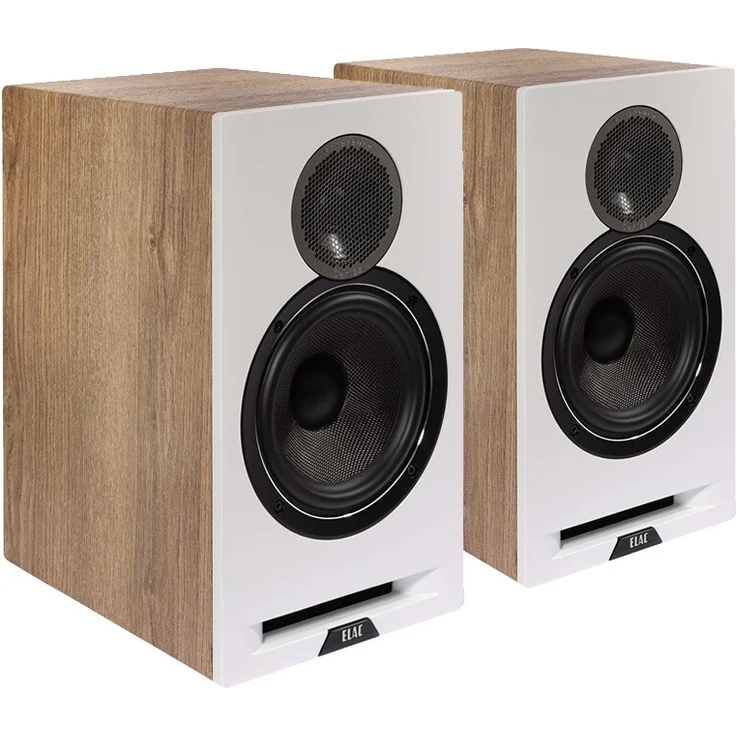 ELAC Debut Reference DBR62, 2-Wege Regallautsprecher im Bassreflexdesign, Eiche/Weiß, 44Hz – 35kHz Frequenzbereich, max. 120 Watt Belastbarkeit