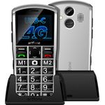 artfone Seniorenhandy A400, 4G, Dual-SIM, Silber (2.4 Zoll, mit Notruftaste)