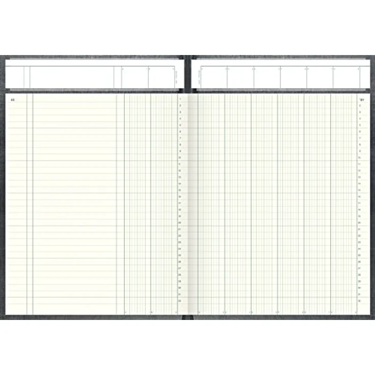 König & Ebhardt Spaltenbuch A4 mit Kopfleiste, 8 Spalten, 144 Blatt, grau, Fadenheftung – Bild 4