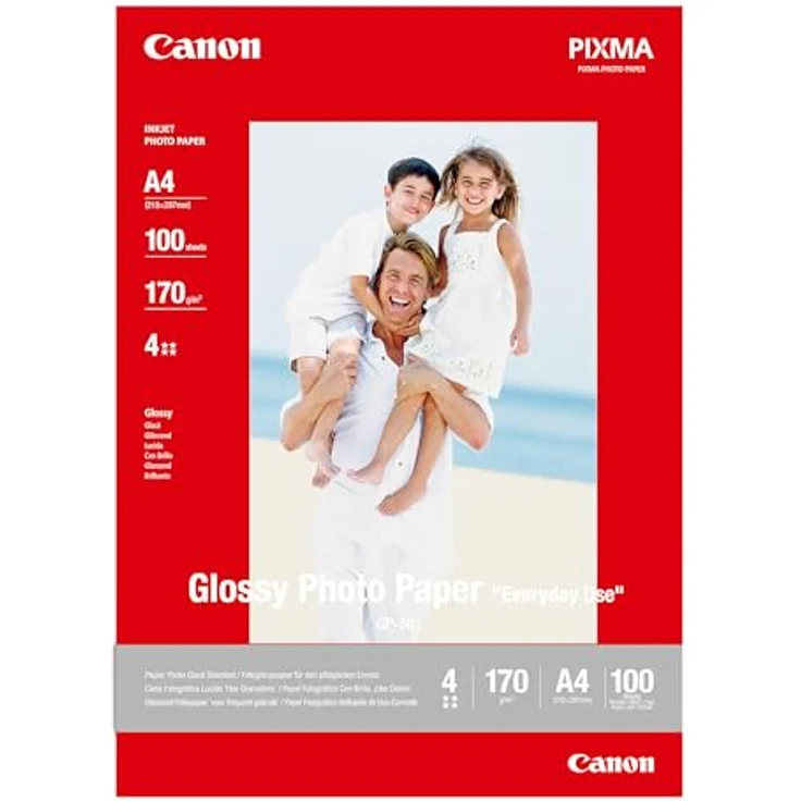 Canon Fotopapier Glossy Photo Paper GP-501 0775B001 DIN A4 210 g/m² 100 Blatt Glänzend (0775B001) – Bild 2