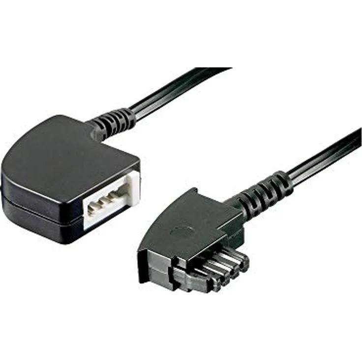Goobay 50242 TAE-F Verlängerung 4 polig, TAE-F-Stecker für TAE-F-Buchse, 3m Rundkabel, Schwarz – Bild 2