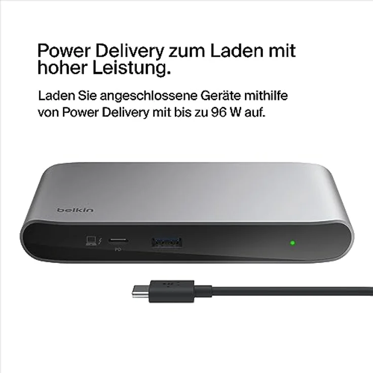 Belkin Connect Thunderbolt 4 Docking-Station, 5-in-1-USB-C-Multiport-Core-Hub mit 96 W Power Delivery für Mac- und Windows-Laptops, einen 8K- oder Zwei 4K-Monitore; mit Thunderbolt 4-Kabel/Netzteil – Bild 5