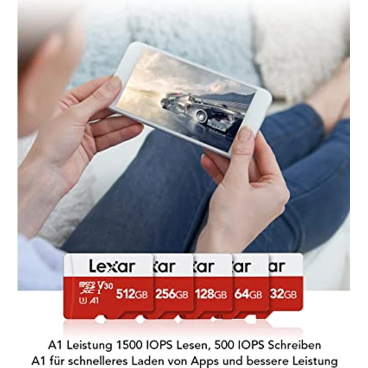 Lexar Micro SD Karte 32GB 3er Pack, UHS-I U3 A1 V30 C10, bis zu 100 MB/s, 4K UHD, SD Adapter für Kamera, Smartphone, Switch – Bild 4