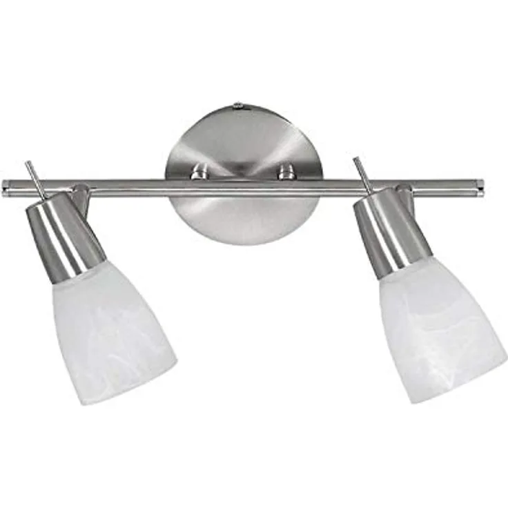 LeuchtenDirekt Decken- Wandleuchte JULIA LED, stahl, 2xGU10/4W/3000K, Innenleuchte, IP20, Dreh- und schwenkbar, Alabasterglas 11862-55