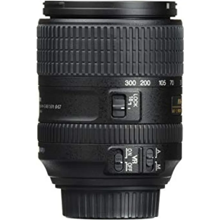 Nikon 2216 AF-S DX 18-300 mm 1:3,5-6,3G ED VR Reisezoom-Objektiv (inkl. LC-67 Frontdeckel und LF-4 Rückdeckel, bildstabilisiert) Schwarz