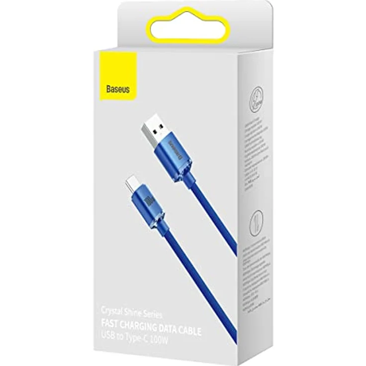 Baseus Crystal Shine Serien Kabel USB auf USB-C, 100W, 1,2m, blau, Schnelllade- und Datenübertragungskabel – Bild 7