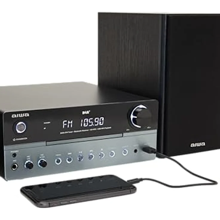 Aiwa MSBTU-700 DAB, Kompaktanlage mit Bluetooth V5.0 und 30 W Leistung, silber – Bild 4