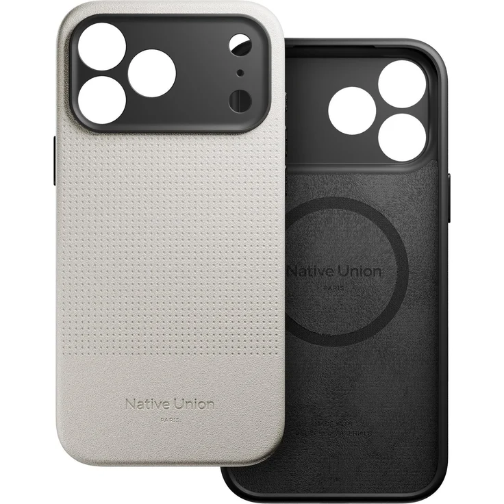 Native Union Active Case (Apple iPhone 17 Pro Max), Smartphone Hülle, Beige, mit robustem Fallschutz bis 3 m, nachhaltiger Lederalternative und kompatibel mit MagSafe