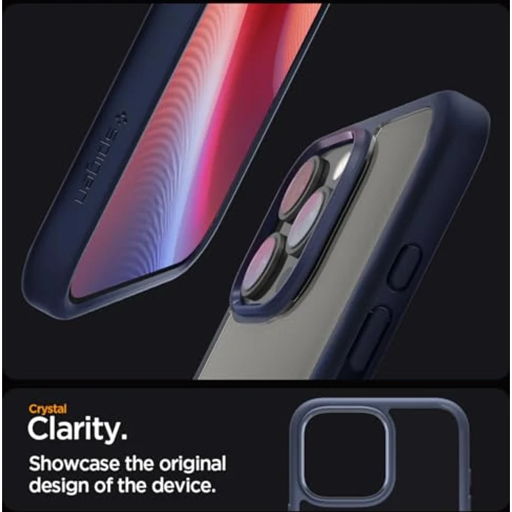 Spigen iPhone 16 Pro Max Hülle [Anti-Yellowing] Ultra Hybrid Case Handyhülle Schutzhülle Cover Transparent Durchsichtig Dünn Slim -Navy Blue – Bild 4