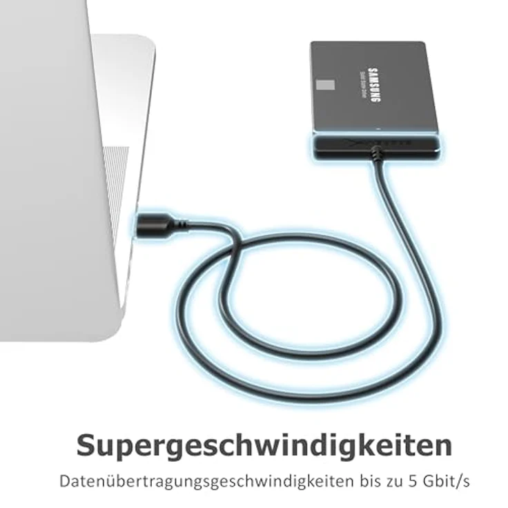 Sabrent Festplatten - Zubehör Gehäuse Adapter USB 3.0 zu SSD - 2,5-Zoll-SATA-Festplatten Adapter [Optimiert für SSD, Unterstützt UASP SATA III] (EC-SSHD) - Preisvergleich – Bild 5