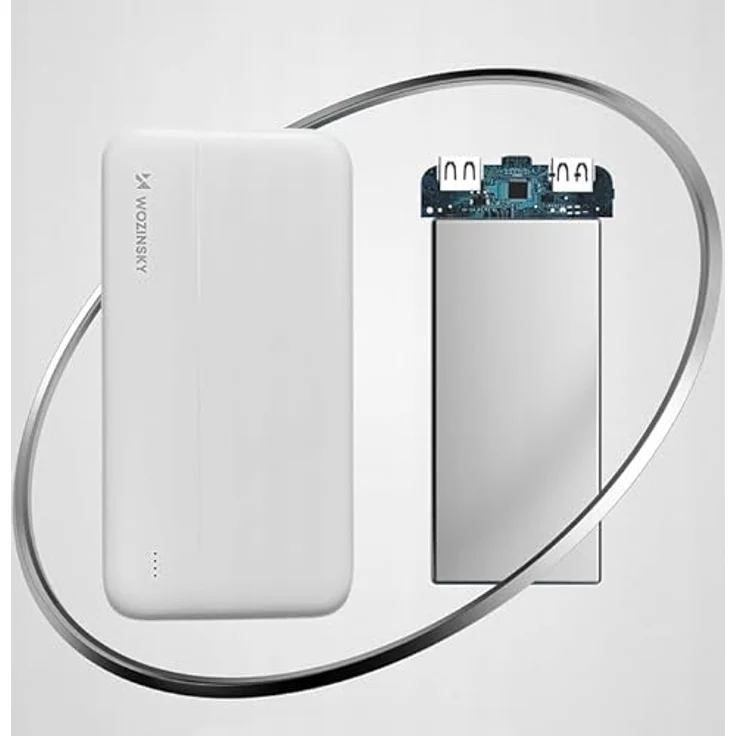 Wozinsky WPBWE1 Powerbank 10000mAh, 2 x USB, weiß, leicht und reisefreundlich mit Schutzfunktionen – Bild 9
