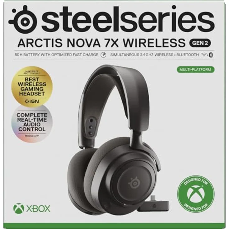 SteelSeries Arctis Nova 7X Gen 2, Kabelloses Gaming Headset mit 40-mm-Treibern, Rauschunterdrückung, Schwarz – Bild 17