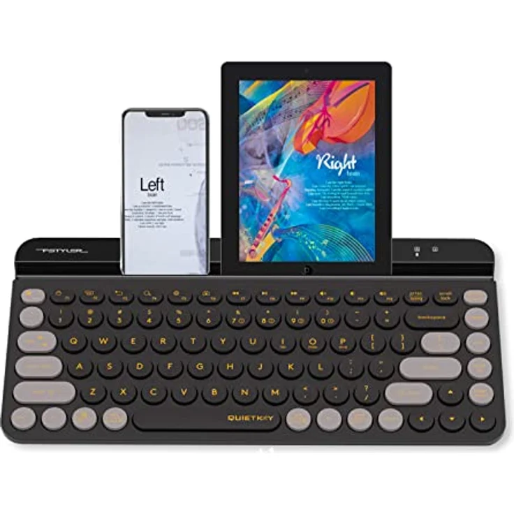 Bloody FBK30 QuietKey 2.4G Kabellose Tastatur und Bluetooth Dual-Modus, bis zu 4 Geräte, tragbar mit integrierter Unterstützung für Mac iOS, Windows Android (Schwarze Johannisbeere) – Bild 1