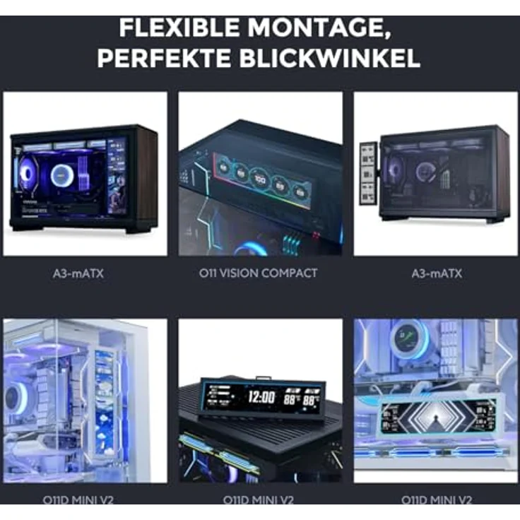 Lian Li 8.8 Universalbildschirm, 8,8 Zoll IPS-LCD-Display mit 1920 x 480 Auflösung und ARGB-Beleuchtung, weiß – Bild 9