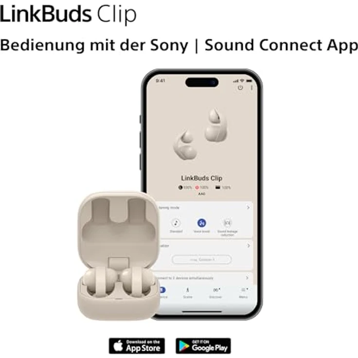 Sony LinkBuds Clip, Kabellose Kopfhörer mit 9 Stunden Akkulaufzeit, Schwarz, mit DSEE-Technologie und KI-Rauschunterdrückung – Bild 10
