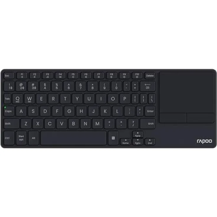 RAPOO E2810M DE DGR, Multimode Funk-Tastatur mit Bluetooth 4.0/5.0 und 2.4 GHz, Aluminiumlegierung, schwarz