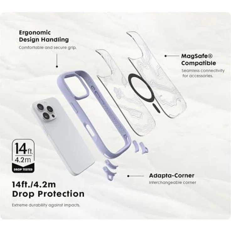 LAUT Pop-Adventure-Hülle für iPhone 16 Pro, ergonomisches Design mit Adapta-Corner System, Mitternachtsblau – Bild 4