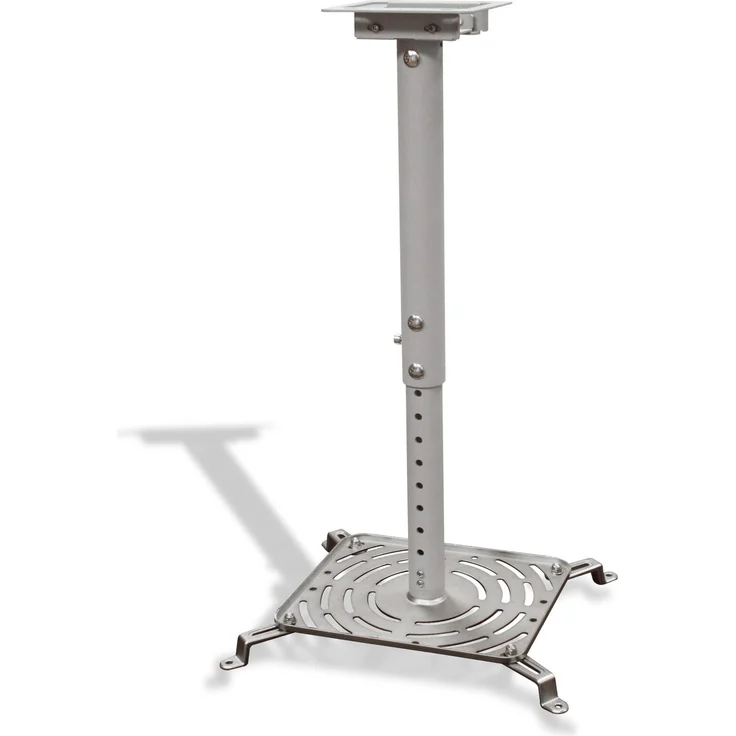 G.B.S. Elettronica P-3025 Deckenbeamerhalterung, 360° Drehung, Neigungswinkel -10° bis +10°, Silber, 15 kg Belastbarkeit