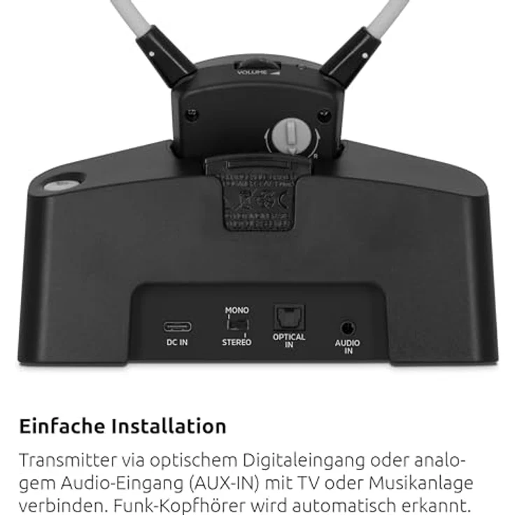 TechniSat STEREOMAN ISI 3 - kabelloser Stereo-Funkkopfhörer für Fernseher und Musikanlagen mit Dockingstation, schwarz – Bild 4