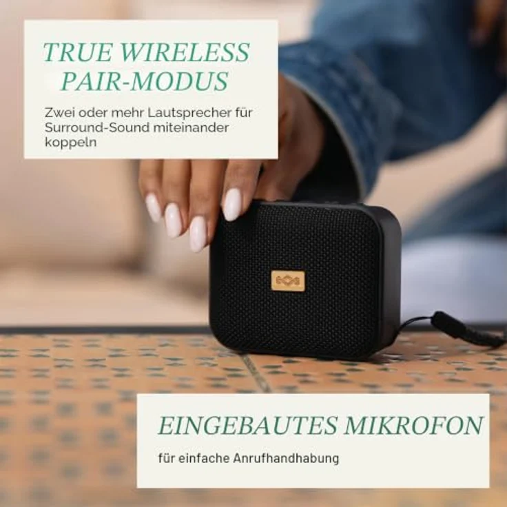 House of Marley Jammin Signature Black, tragbarer Bluetooth Lautsprecher in Schwarz – Bild 5