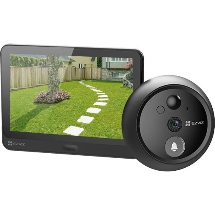 EZVIZ CS-HP4 Überwachungskamera Silber 1080p 2MP mit 155°-Objektiv, 4.3 Zoll Display und 512 GB Speicherkarte – Bild 1