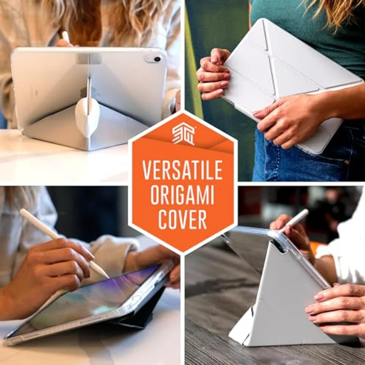 STM Goods OPP Schutzhülle für Apple iPad 10,9" (10. Generation 2022) - Origami Magnetic Cover, schlank, integrierte Apple Pencil Halterung (Grau) – Bild 3