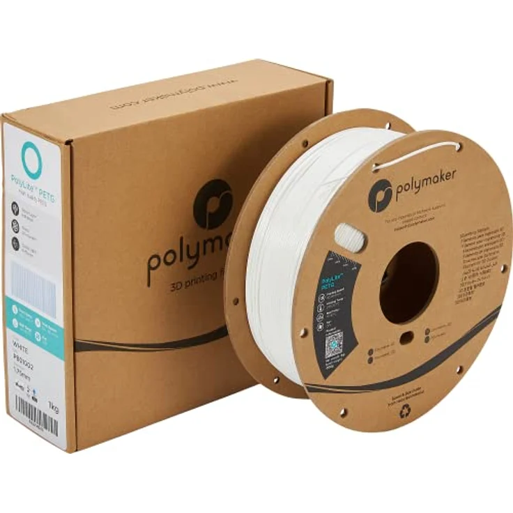 Polymaker PolyLite PETG Weiß, 3D-Druckfilament, 1,75mm, 1kg, hohe Transparenz und Zuverlässigkeit – Bild 5
