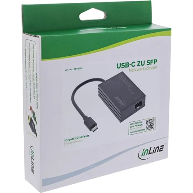 InLine USB-C zu SFP Gigabit Fiber Netzwerkadapter, 10/100/1000 Mb/s, Plug-and-Play, kompatibel mit Windows, macOS und Linux – Bild 3