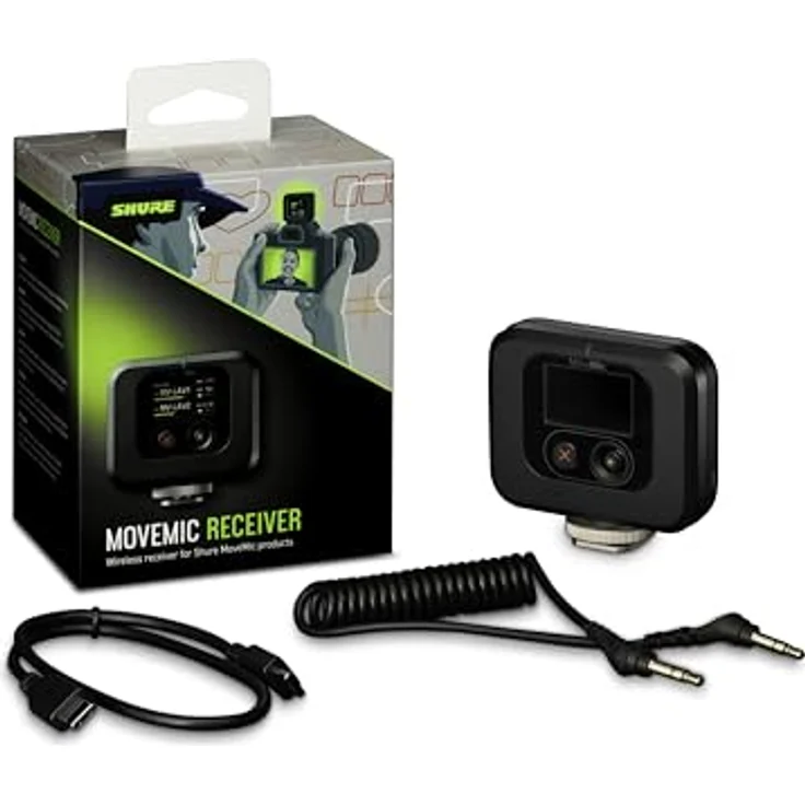 Shure MoveMic Empfänger - Kameraempfänger als Zubehörschuh für MoveMic Ansteckmikrofone, kompatibel mit den meisten DSLR-Kameras und Computern, ideal für mobile Content Creators (MV-R-Z6) – Bild 2