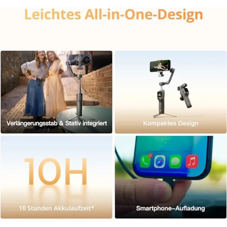 DJI Osmo Mobile 8P Creator Combo, Smartphone-Gimbal mit 3-Achsen-Stabilisierung und 10 Stunden Akkulaufzeit – Bild 5