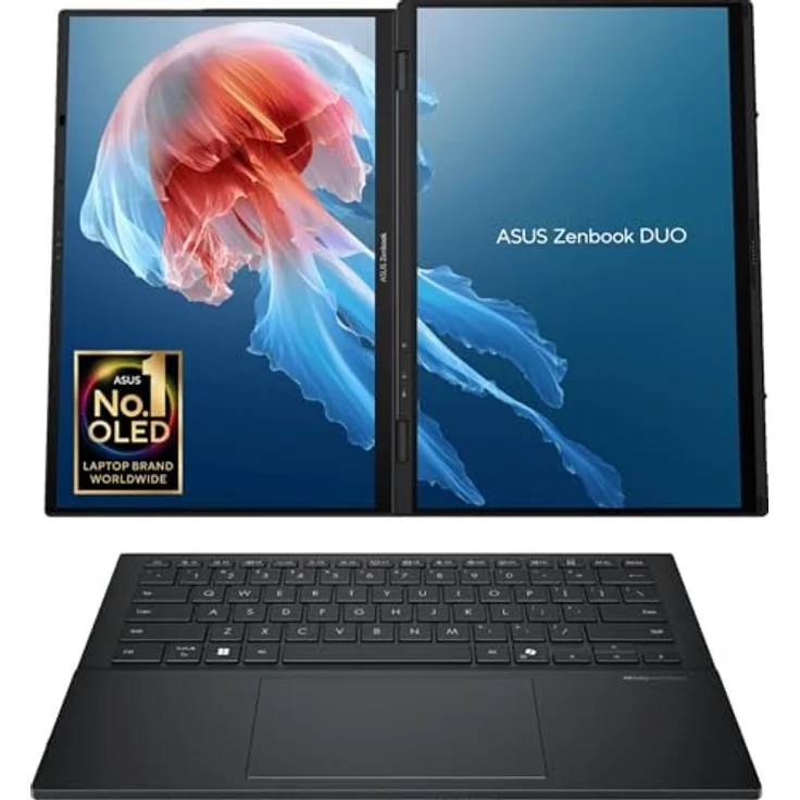 ASUS Zenbook Duo UX8406CA-QL263W, 14" Notebook mit Intel Core Ultra 9 285H, 16 GB RAM, 1 TB SSD, Lumina OLED Touchdisplays, Grau – Bild 3