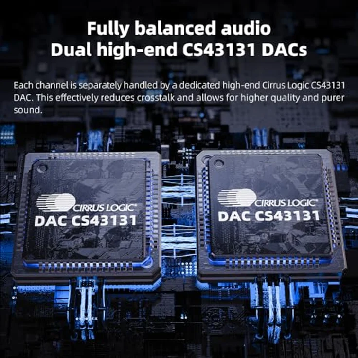 FiiO BTR13, Kopfhörerverstärker mit Mikrofon, USB-DAC, Klangregelung, Farbdisplay und Bluetooth, Blau – Bild 5
