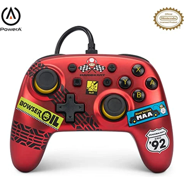 Der kabelgebundene PowerA-Nano-Controller für Nintendo Switch - Mario Kart: Racer Red – Bild 1