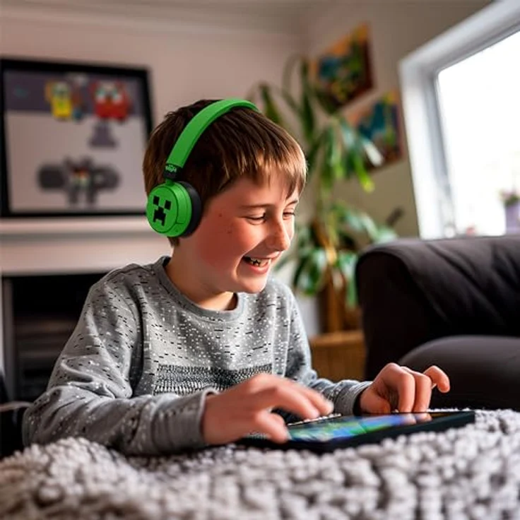 OTL Minecraft Creeper Kinderkopfhörer ohne Kabel Bluetooth-Kopfhörer (Bluetooth, mit Lautstärkeregler und Audio-Sharing-Kabel) – Bild 2