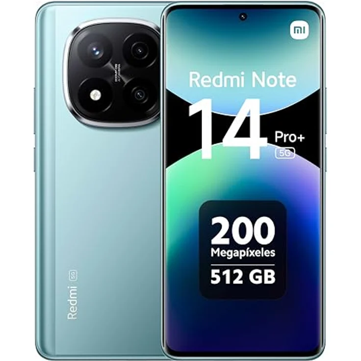 Xiaomi Redmi Note 14 Pro+ 5G Smartphone, 12 GB RAM 512 G, 6,67 Zoll 1,5 K AMOLED Display, 200 MP Kamera, Blau – Bild 1