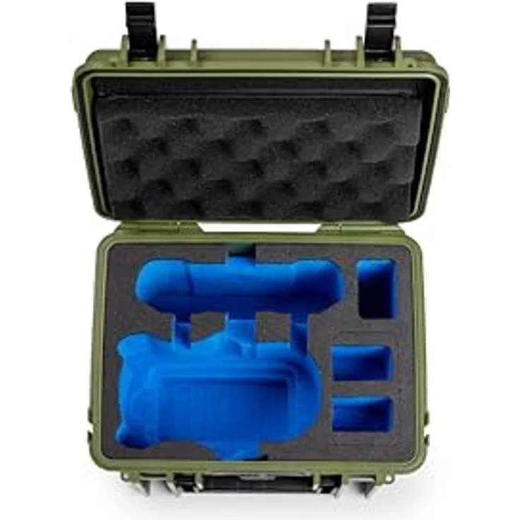 B & W International Transportkoffer für DJI Mini 5 Pro, extrem stabil, wasserdicht nach IP67, mit Hartschaumanlage und Deckeltasche, schwarz/blau – Bild 5