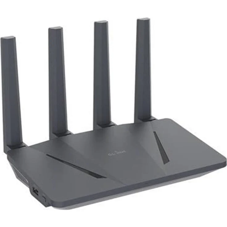 GL.iNet Flint Router GL-AX1800, Wi-Fi 6, 1.800 Mbps, 5 Gigabit Ethernet Ports, OpenVPN, Schwarz